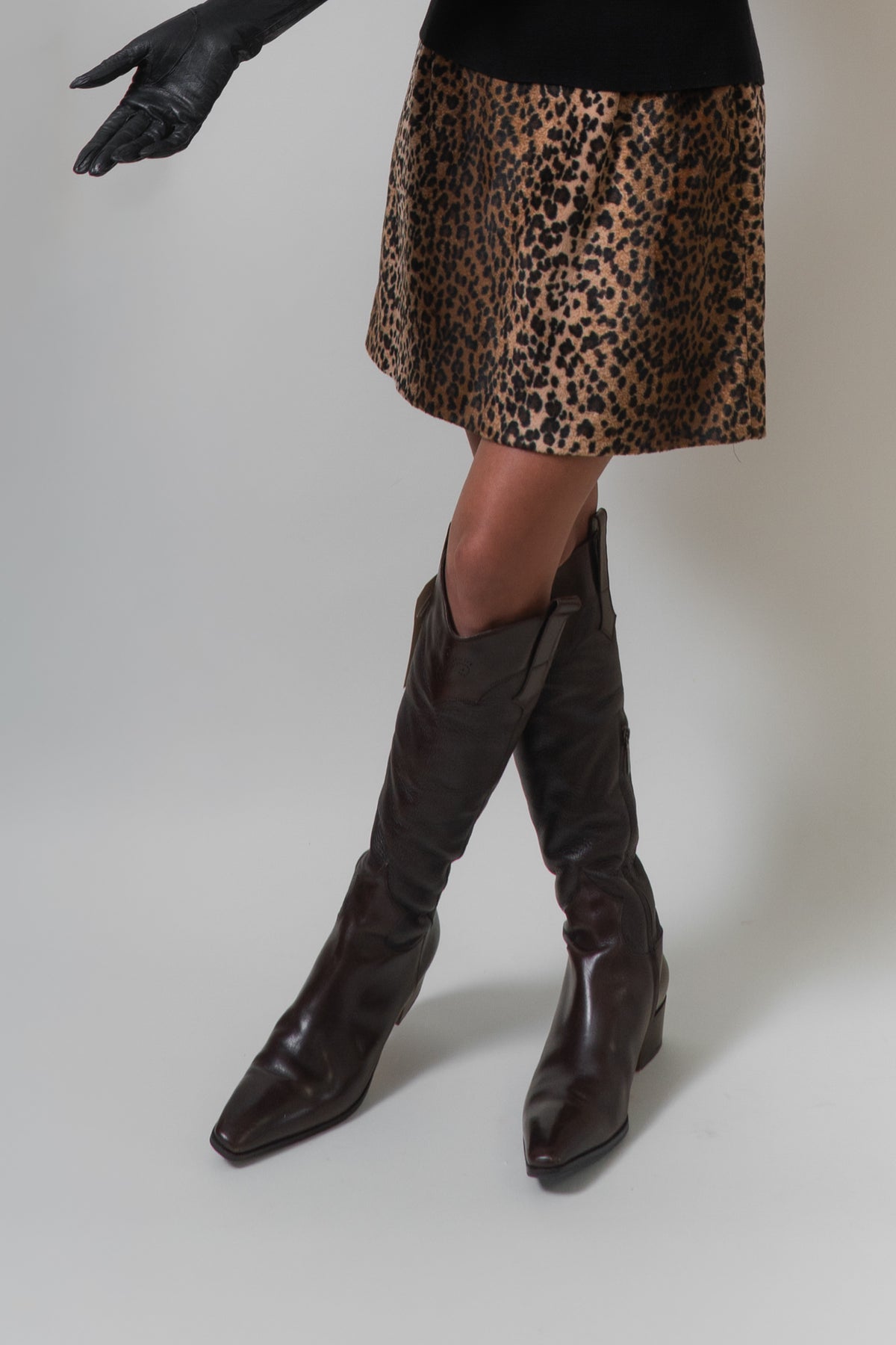SANTONI Italian Brown Leather Fleece Lined Boots