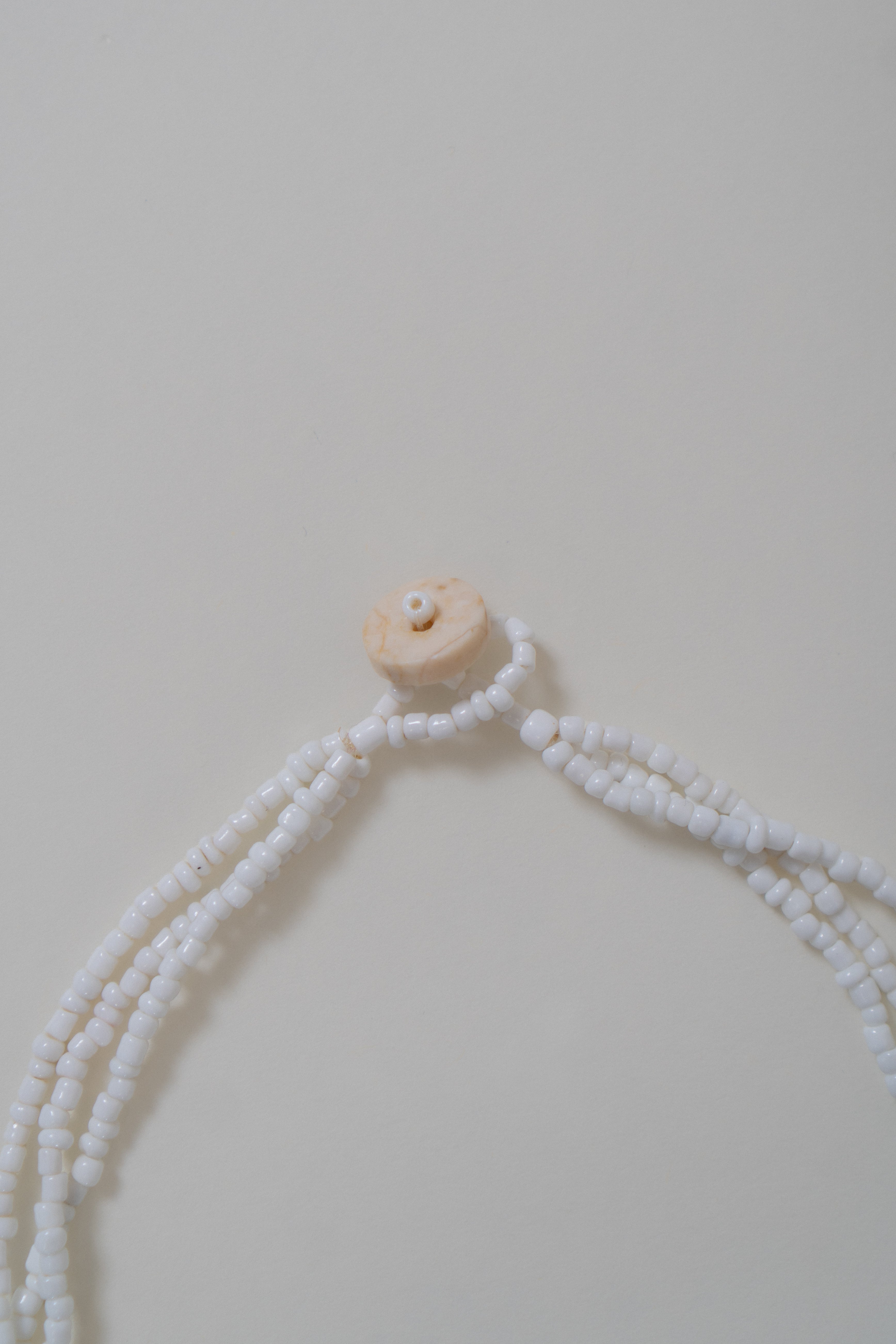 Vintage Cream Square Stone Pendant Necklace