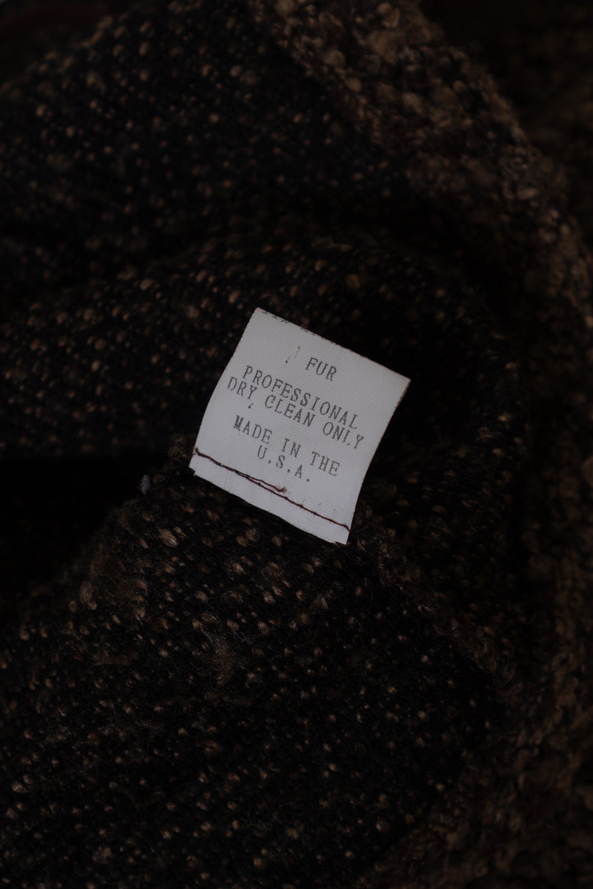 Vintage Brown Knit Fur Collar Cardigan