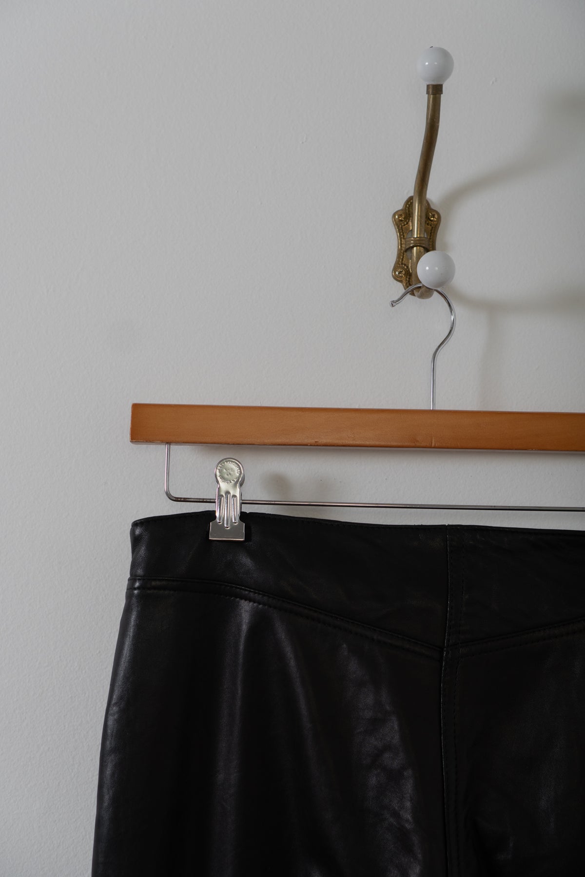 Y2K DKNY Black Leather Hot Pants