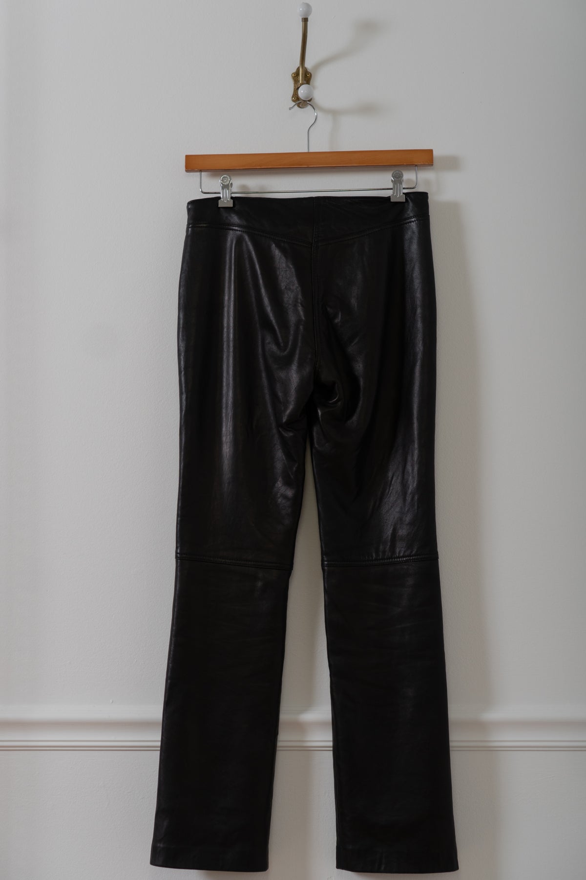 Y2K DKNY Black Leather Hot Pants