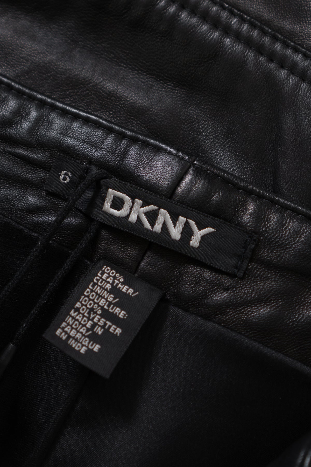 Y2K DKNY Black Leather Hot Pants