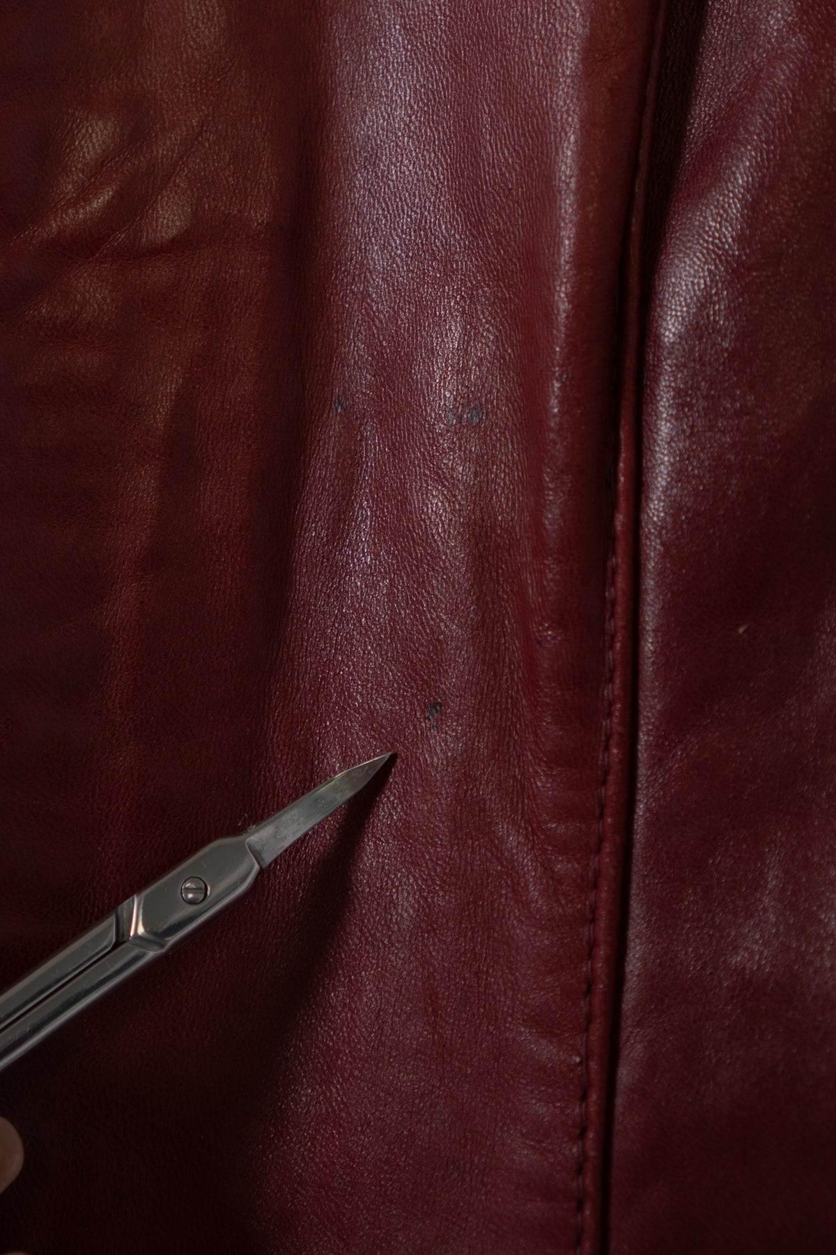 Vintage Red Leather Moto Jacket