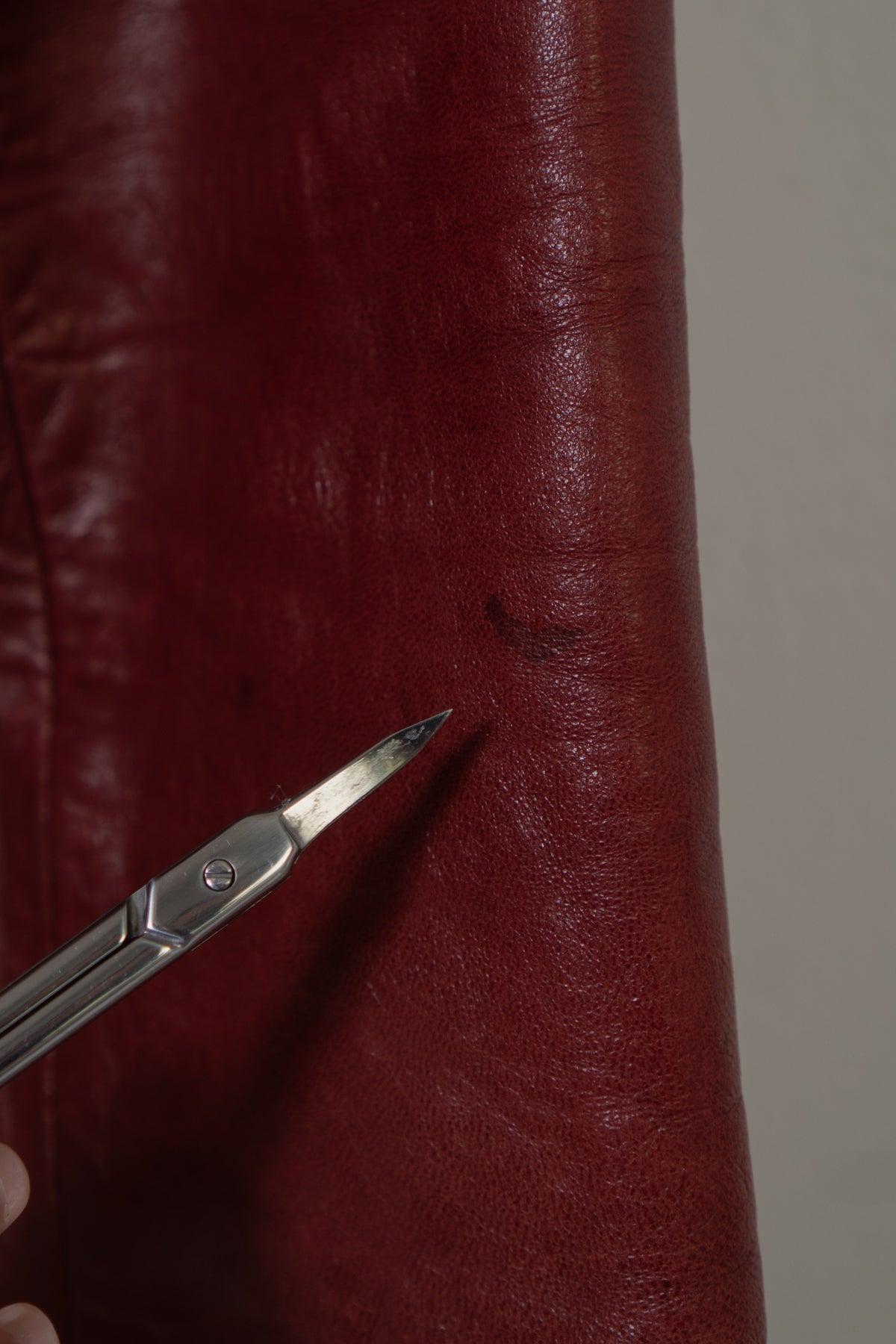 Vintage Red Leather Moto Jacket