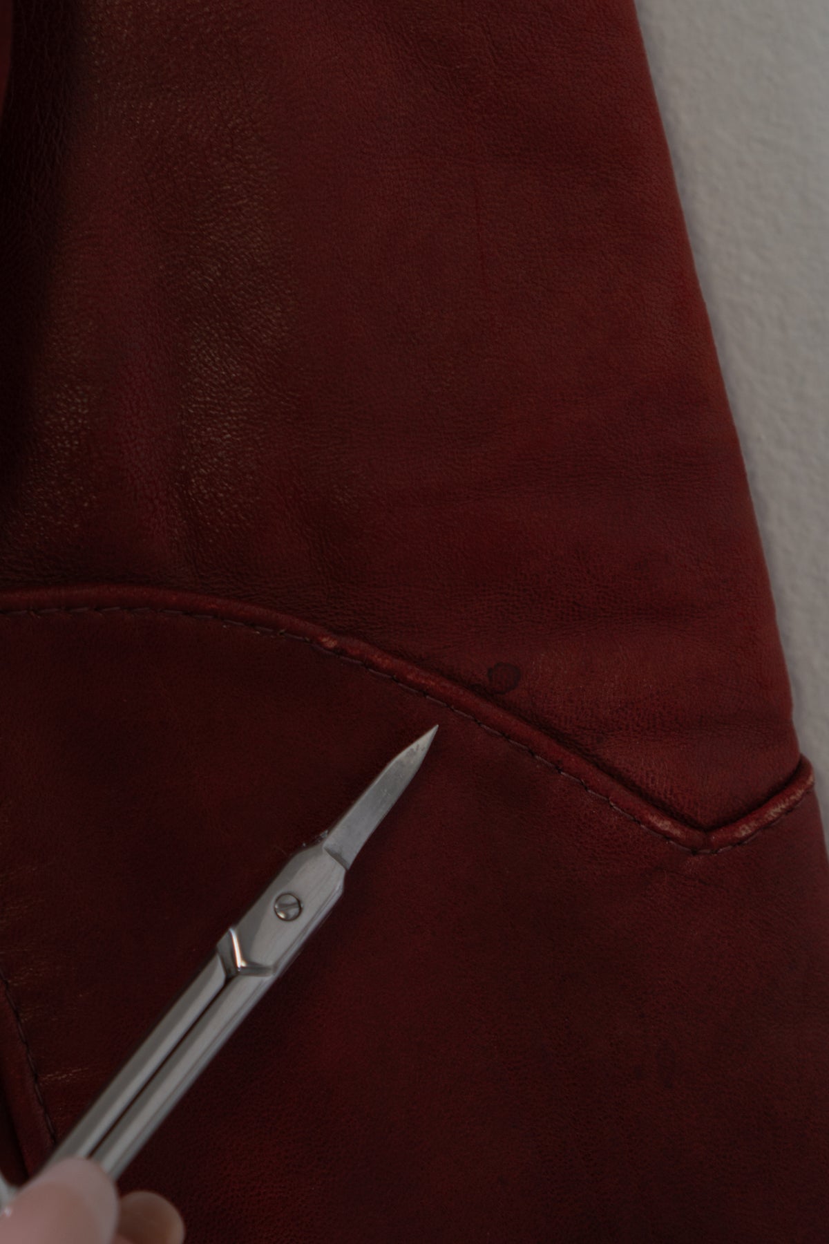 Vintage Red Leather Moto Jacket