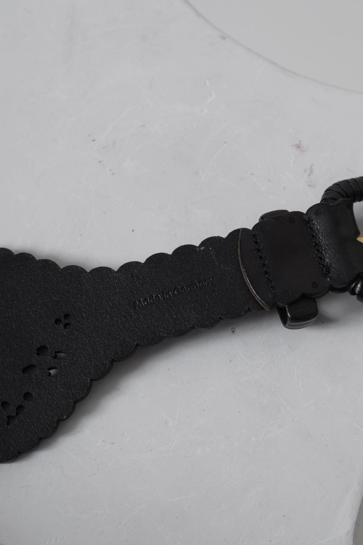 Vintage Brown Leather Medallion Cut Out Belt