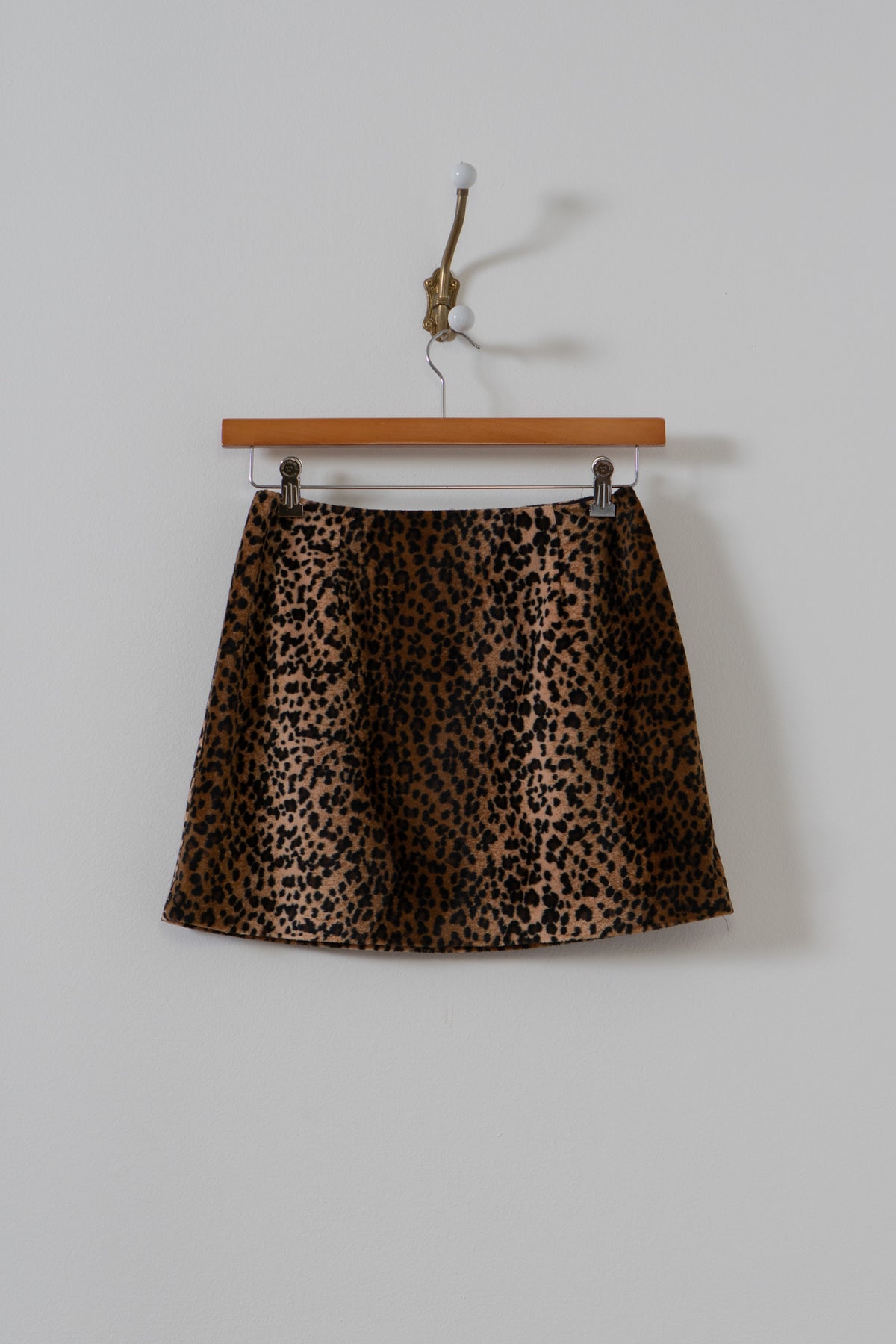 Vintage Faux Fur Animal Print Mini Skirt