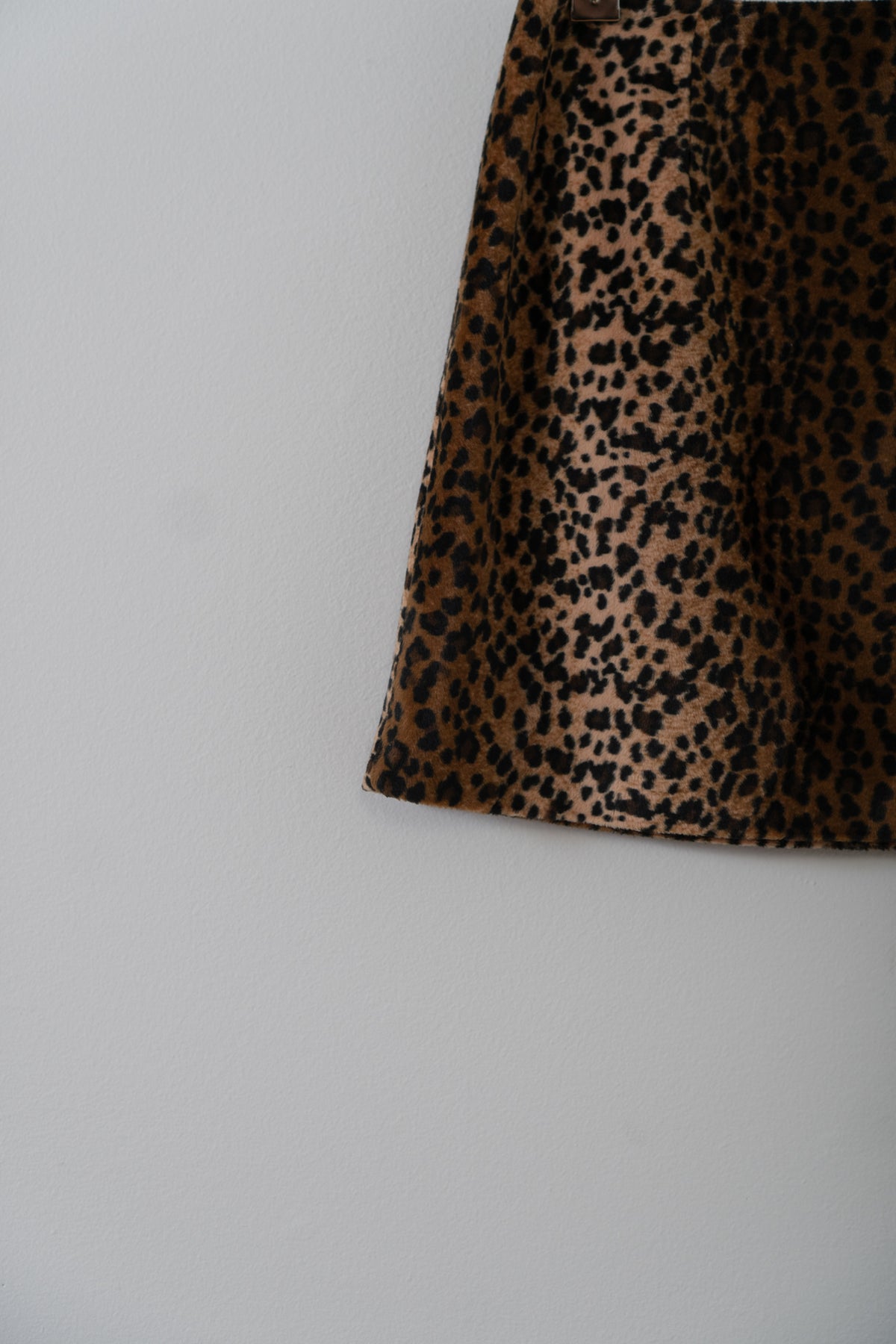 Vintage Faux Fur Animal Print Mini Skirt