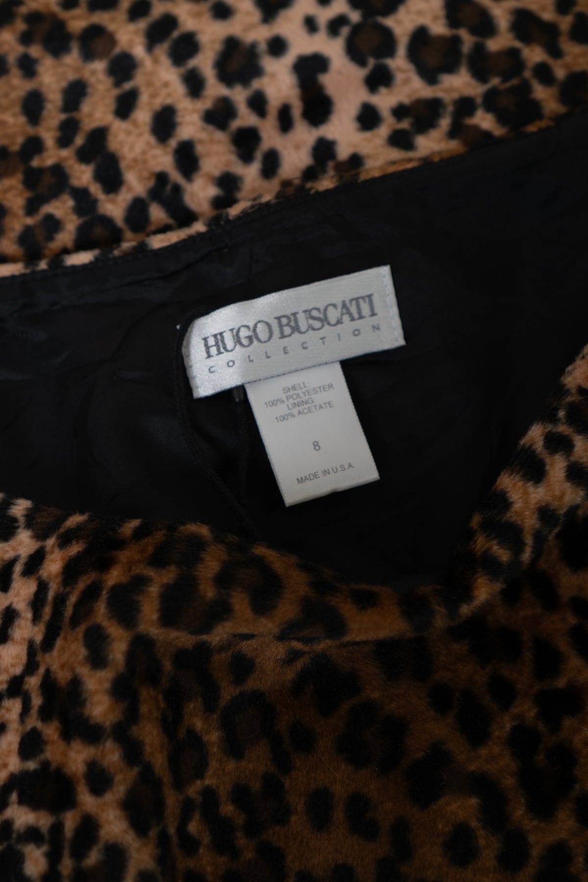 Vintage Faux Fur Animal Print Mini Skirt
