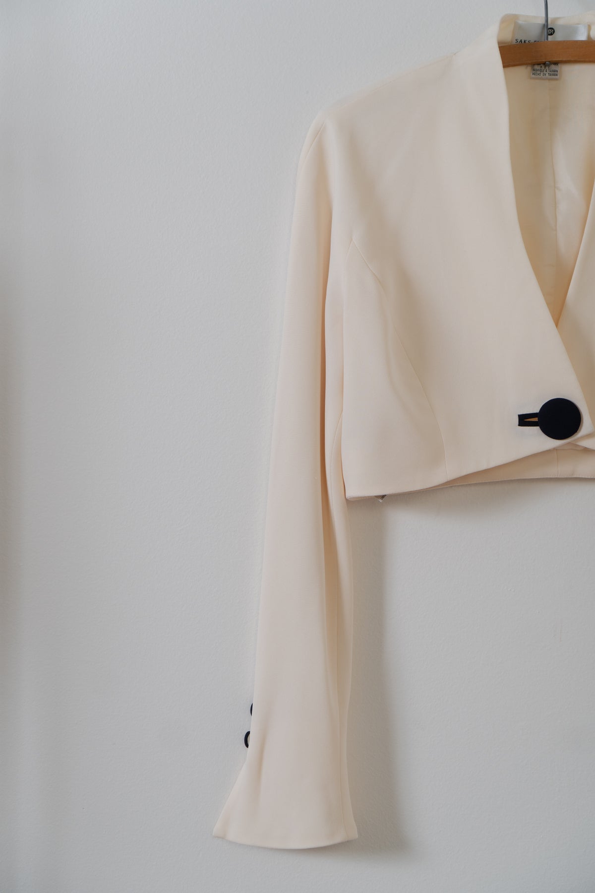 Vintage SAKS Cream Cropped Blazer