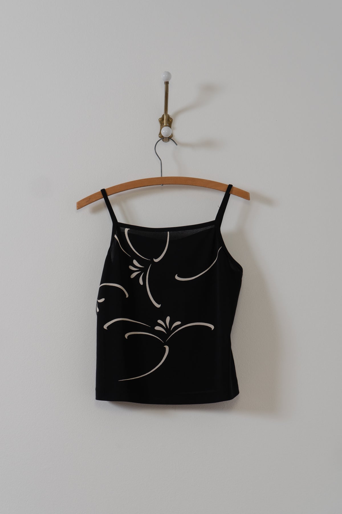 Vintage Black Abstract Floral Tank Top