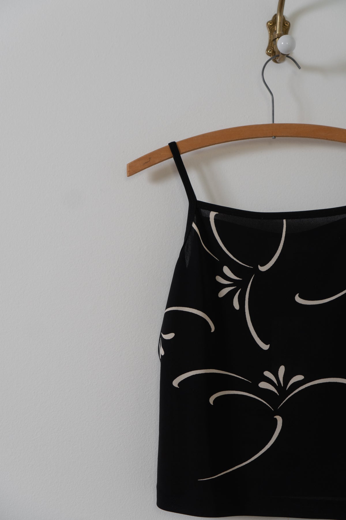 Vintage Black Abstract Floral Tank Top