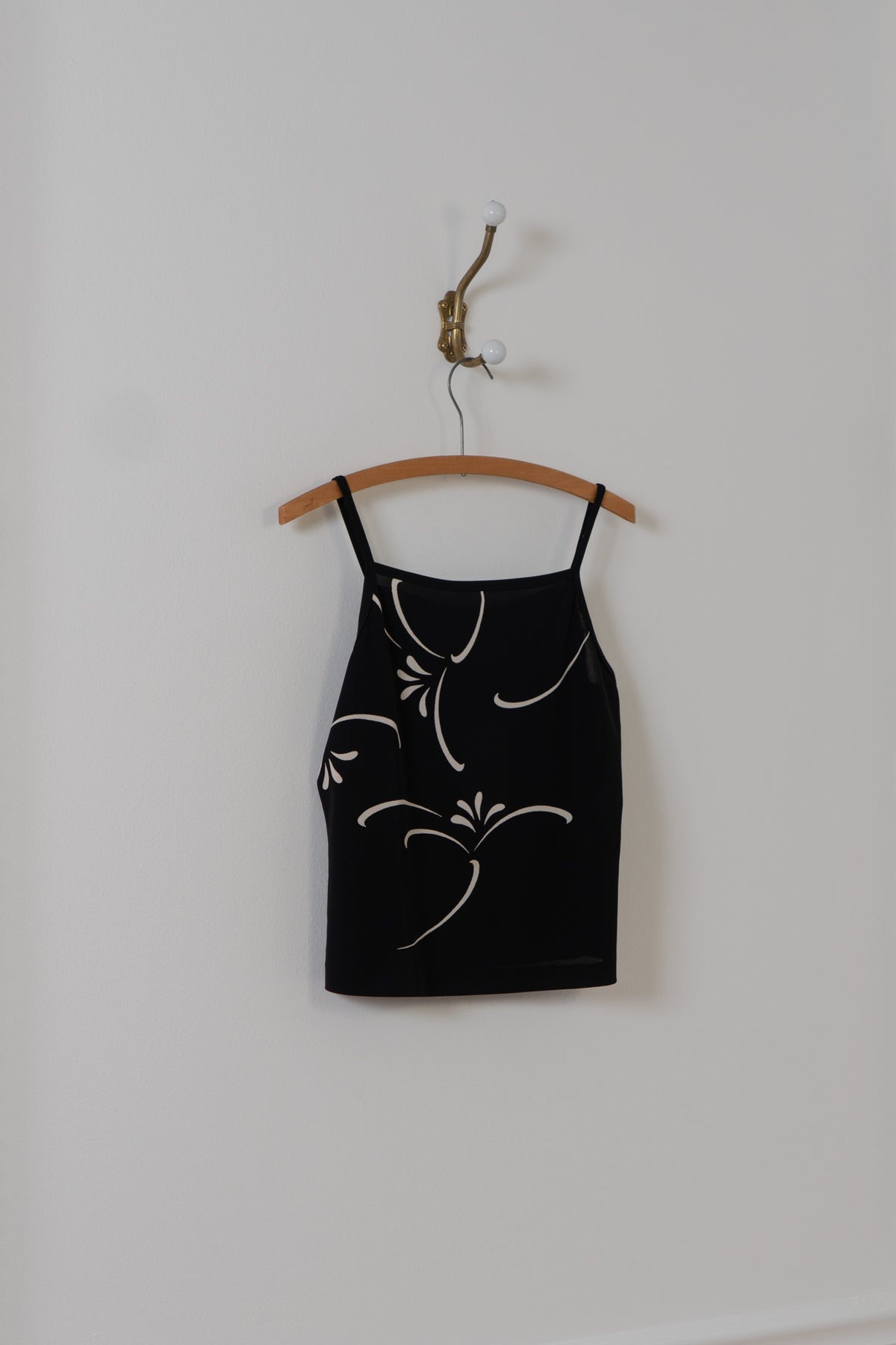 Vintage Black Abstract Floral Tank Top
