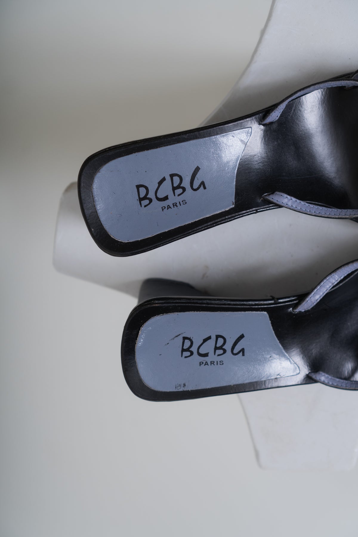 Vintage Black Floral Leather Wedges