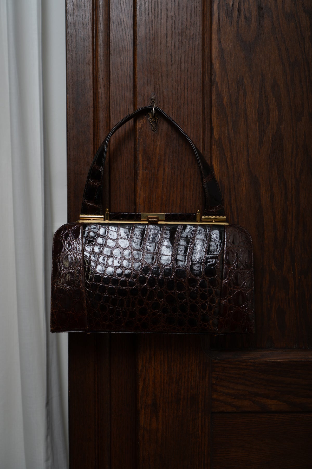 Vintage Croc Burgundy Leather Handbag