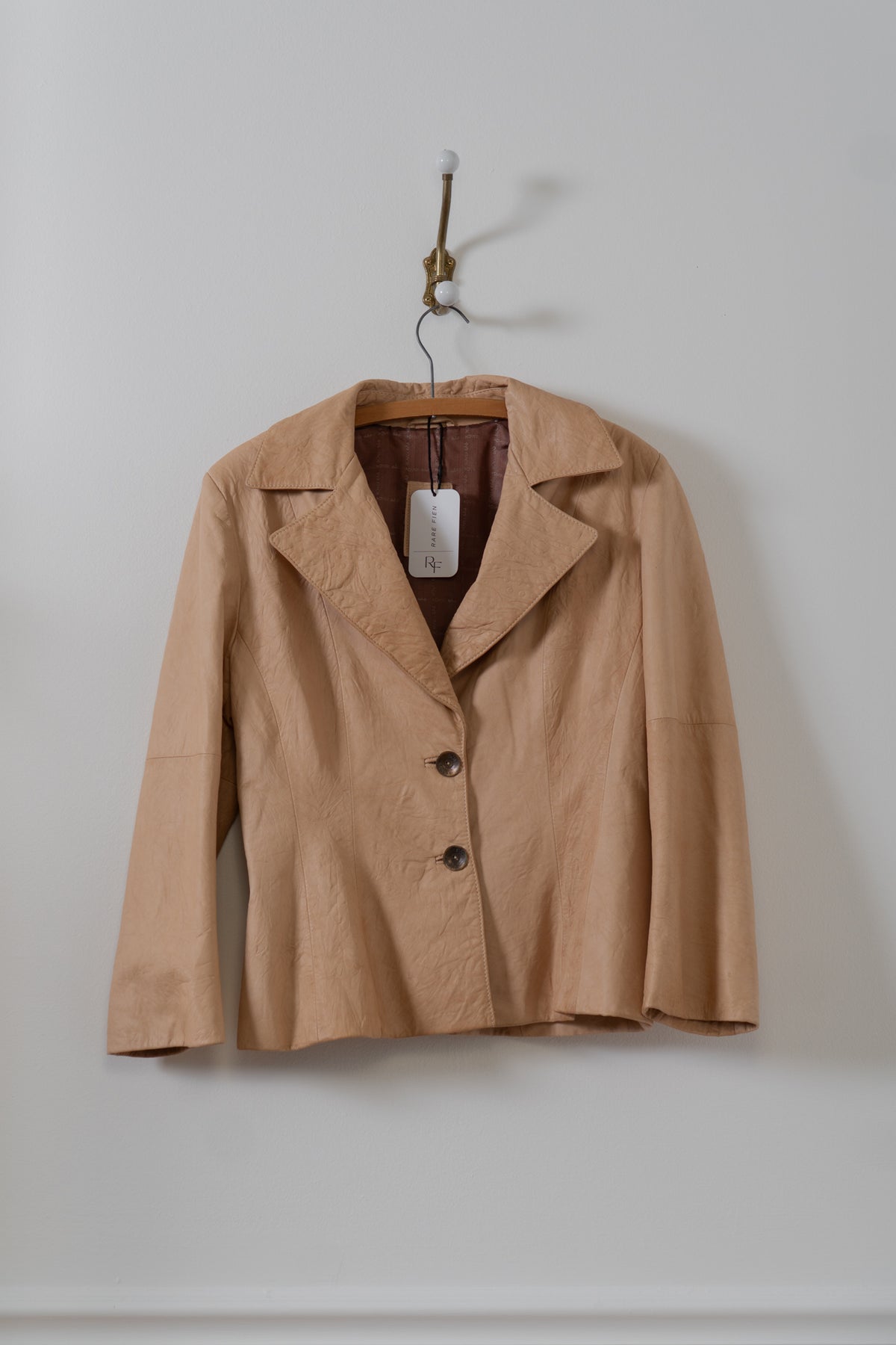 Vintage Tan Worn Leather Blazer