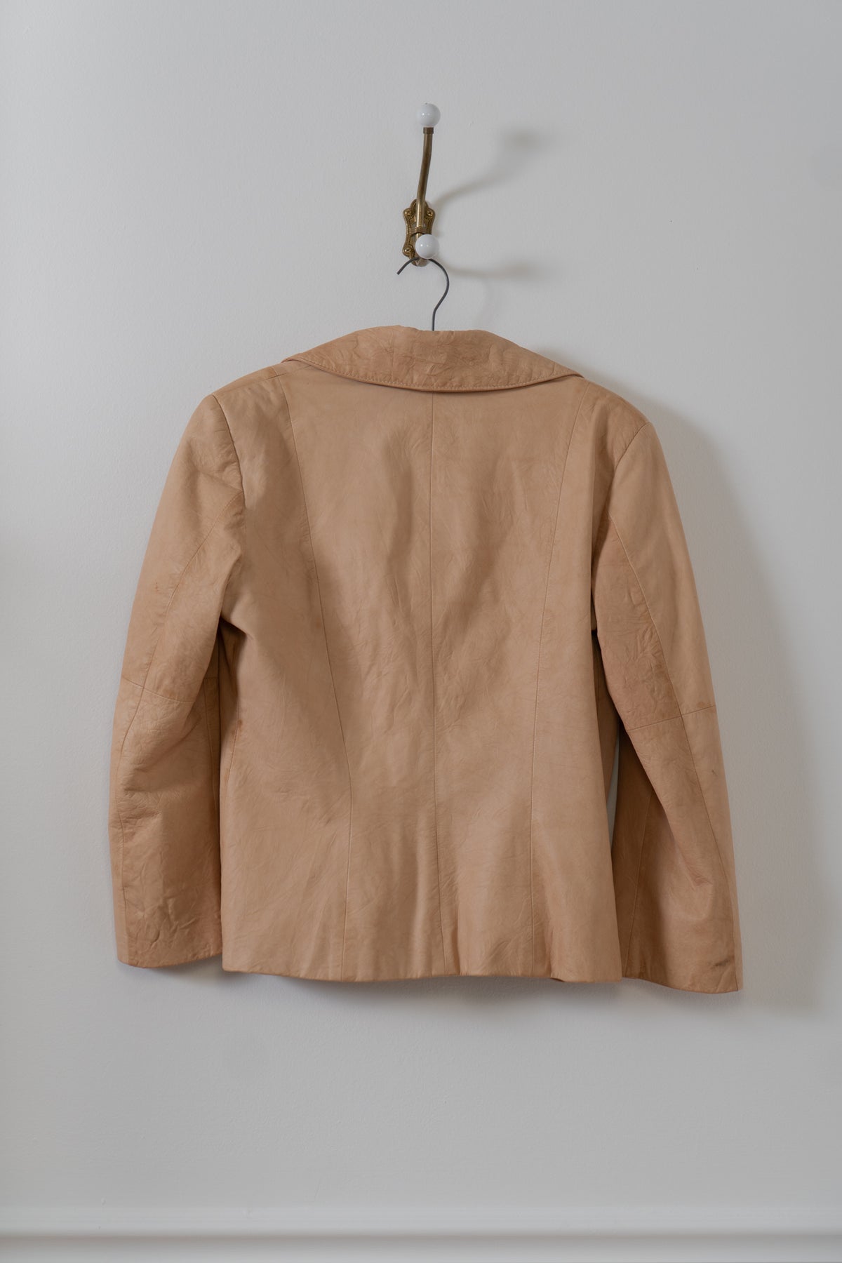 Vintage Tan Worn Leather Blazer