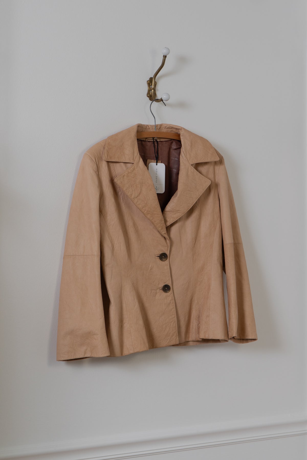 Vintage Tan Worn Leather Blazer