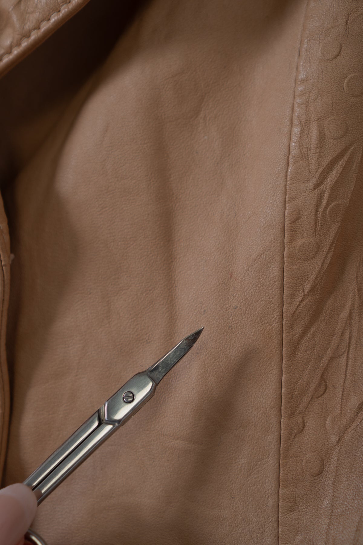 Vintage Tan Worn Leather Blazer