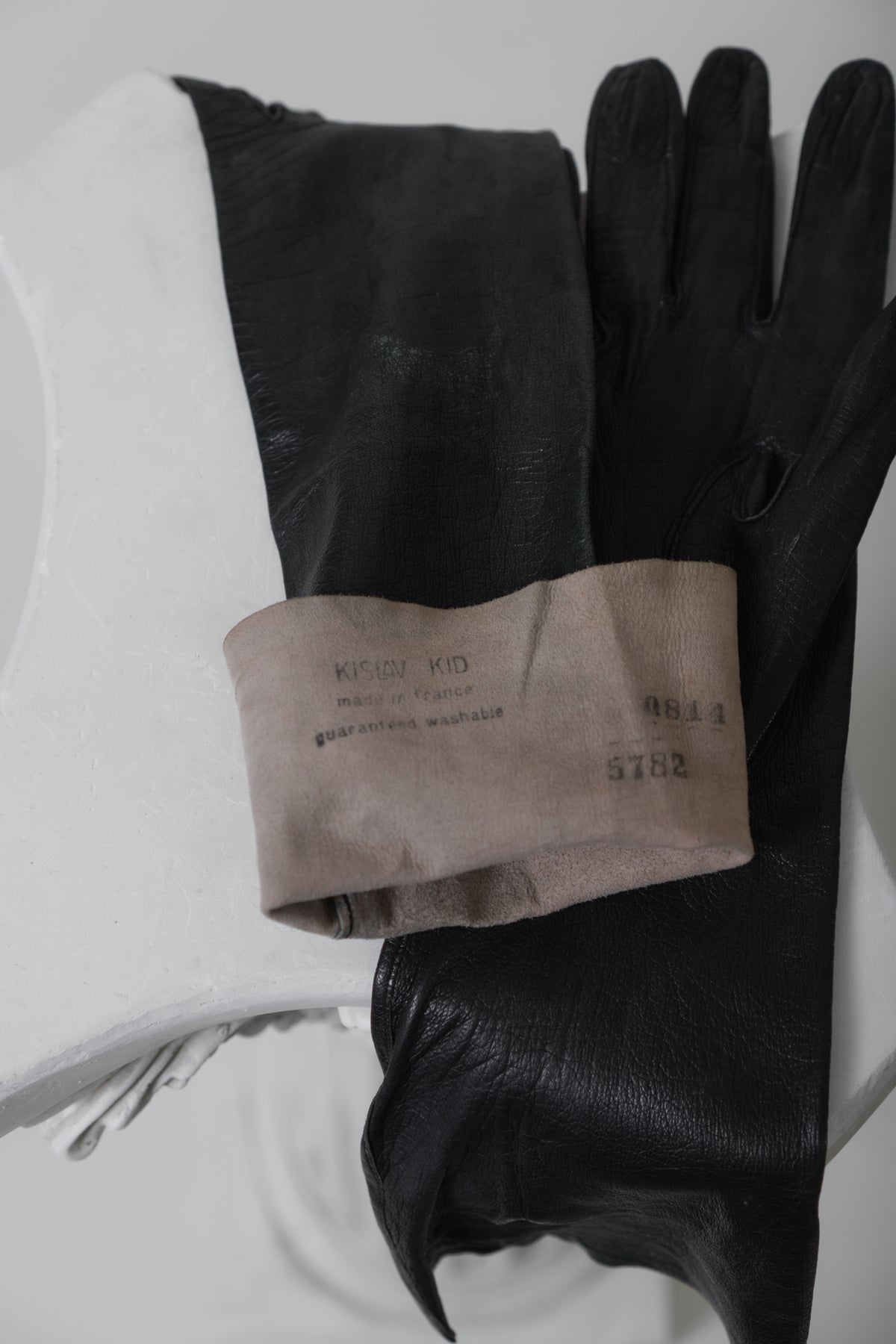 Vintage French Black Leather Gloves