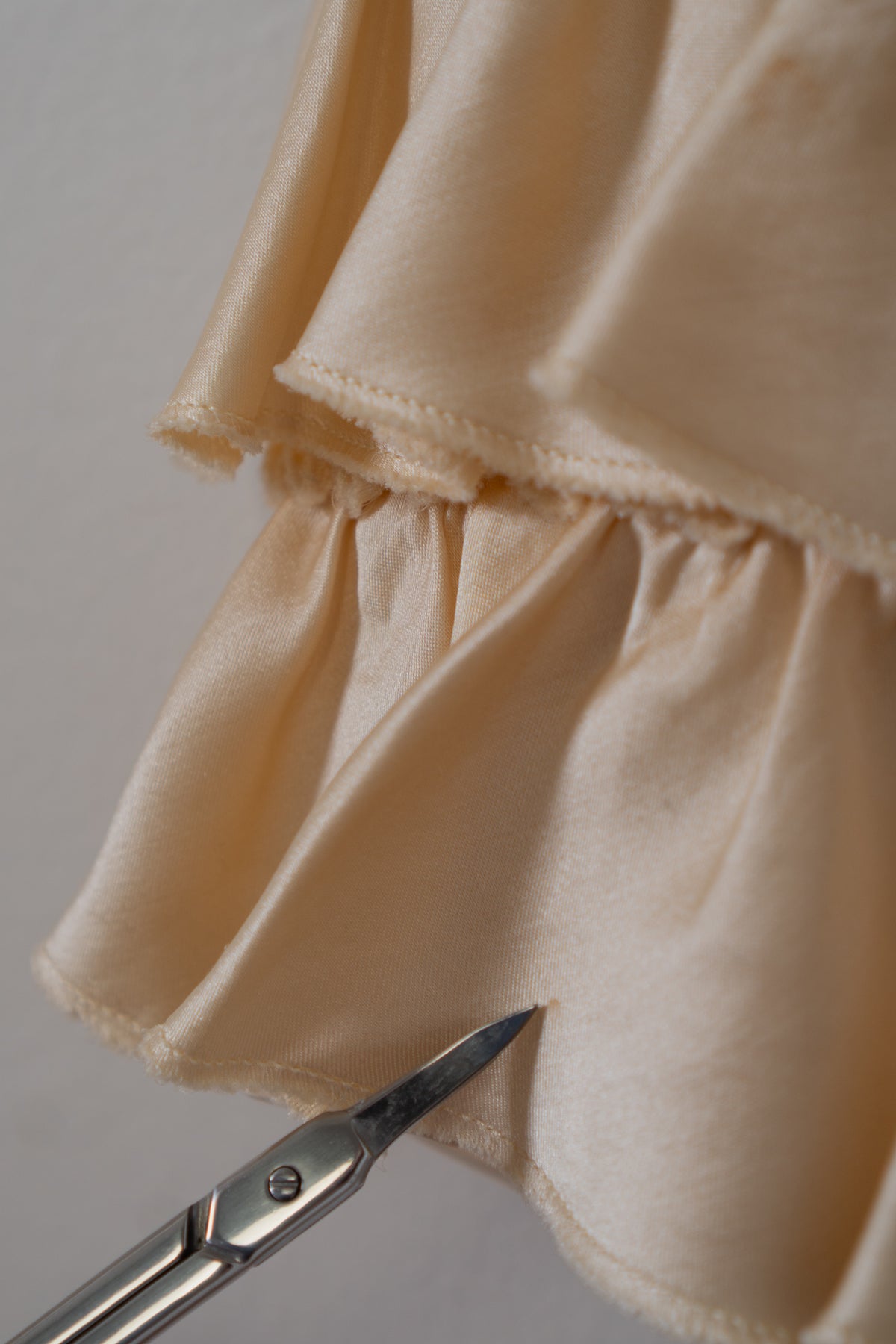 MARNI Italian Cream Silk Ruffle Hem Skirt