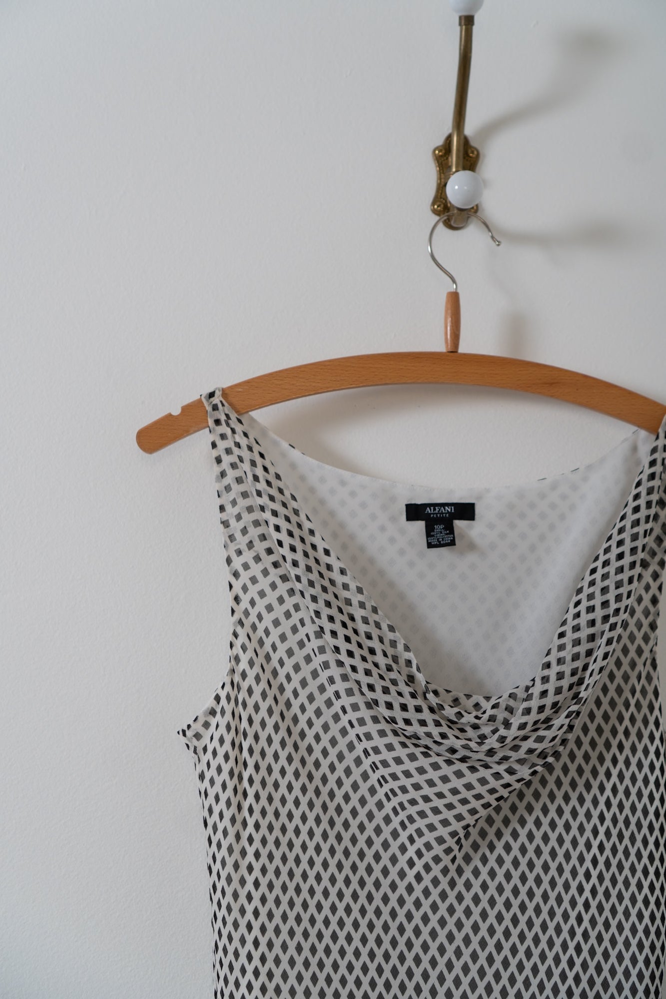 Vintage 100% Silk Diamond Dotted Dress