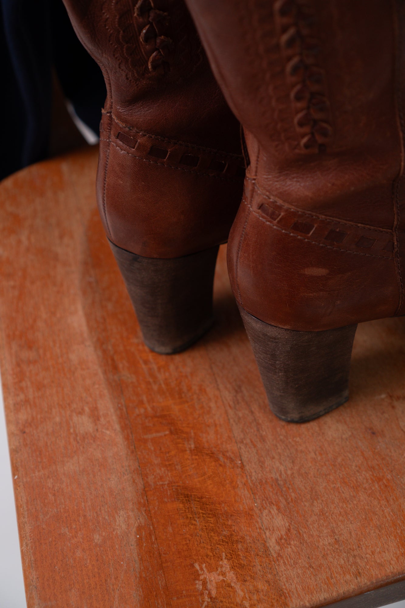 Y2K Leather Square Toe Western Boots