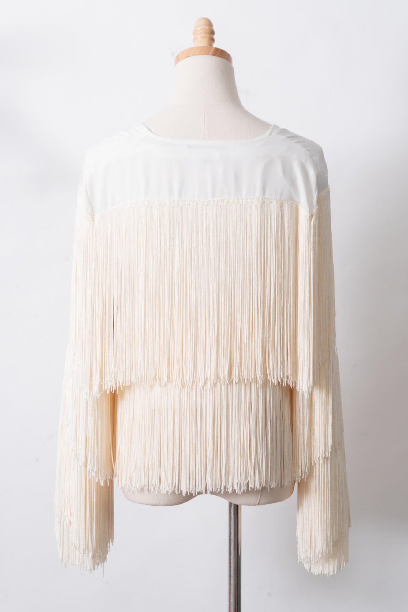 White & Cream Fringe Jacket