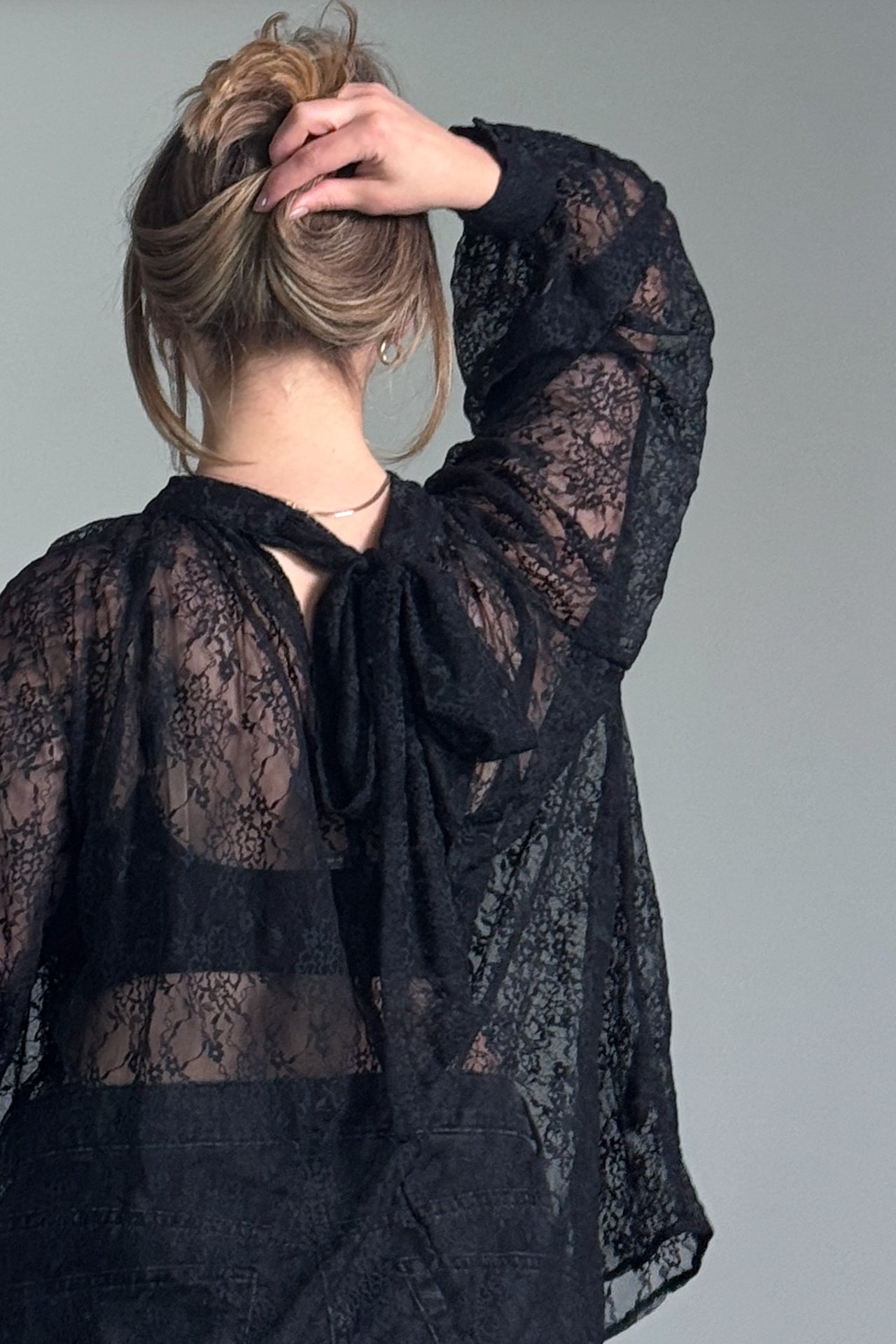 H&M Sheer Mock Neck Top