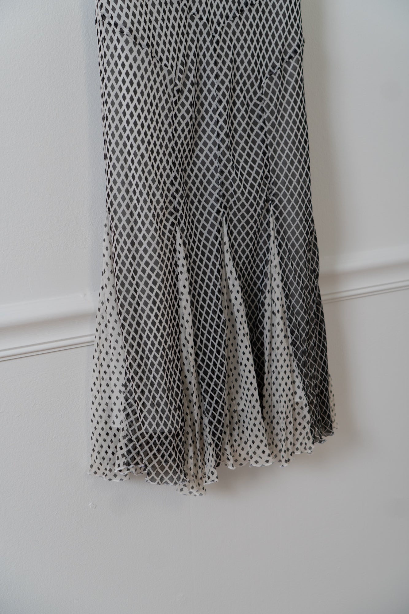 Vintage 100% Silk Diamond Dotted Dress