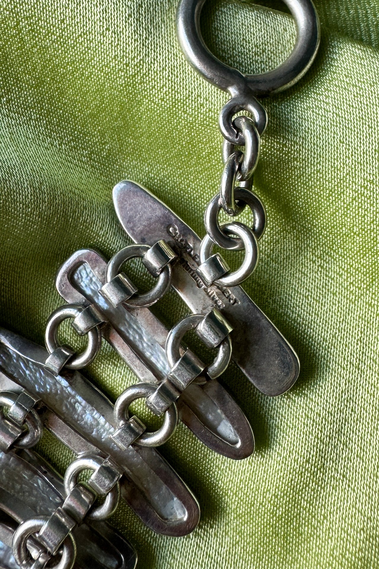 Vintage Pearl Baroque Sterling Silver Toggle Bracelet