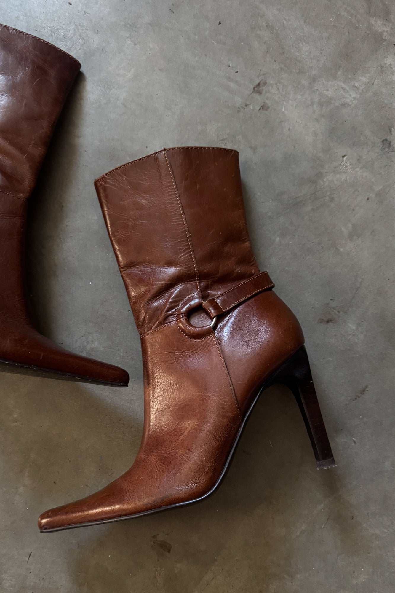 Vintage Caramel Leather Booties