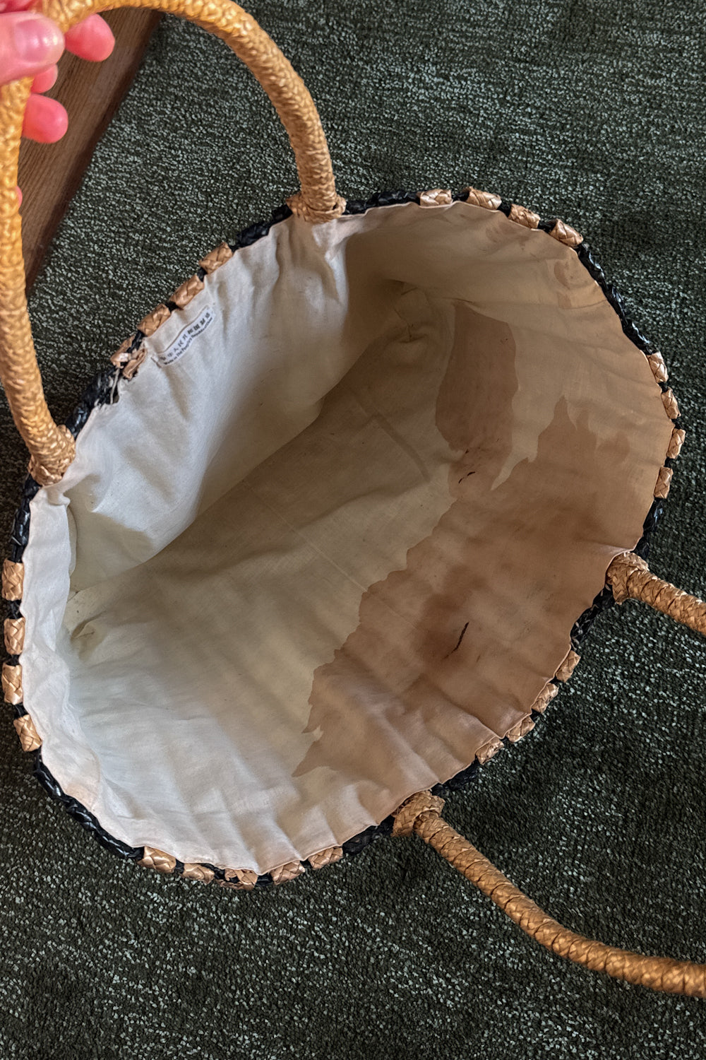 Vintage Plaid Woven Straw Bag