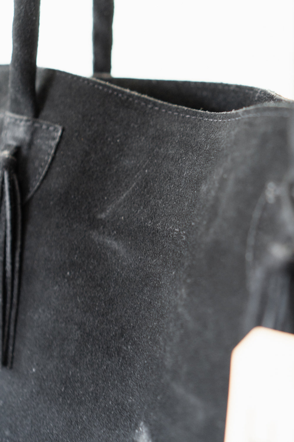 Oversized Black Suede Fringe Tote