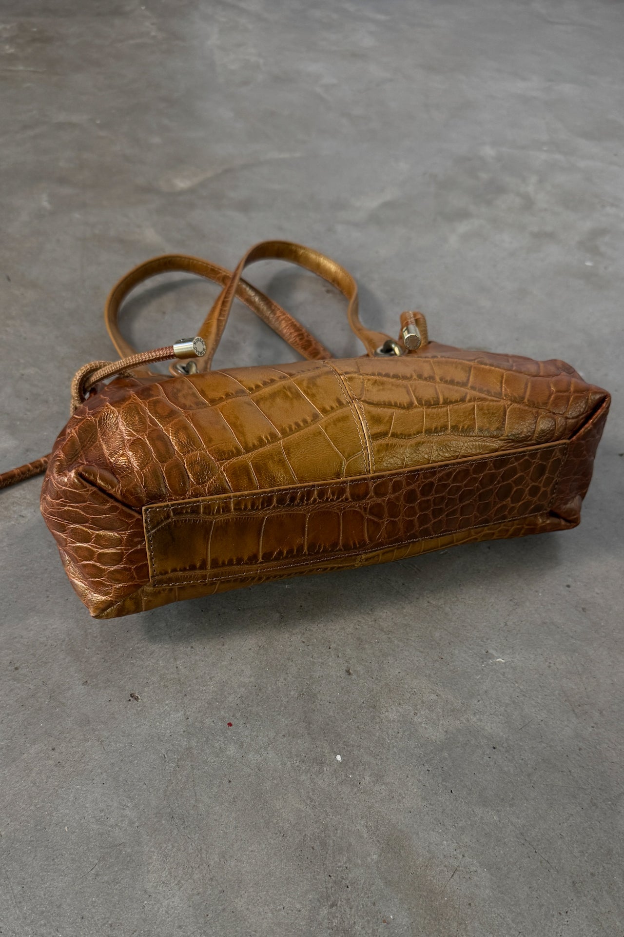 Vintage Metallic Leather Shoulder Bag