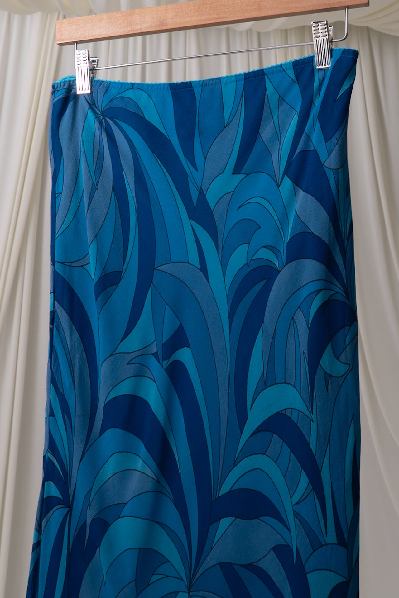 Vintage Silk Abstract Maxi Skirt
