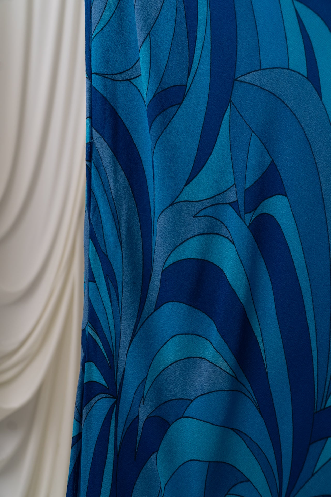 Vintage Silk Abstract Maxi Skirt
