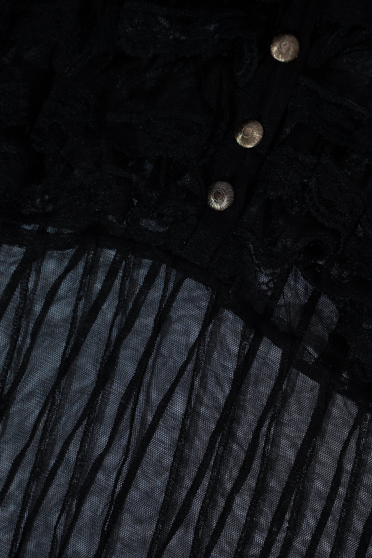 Y2K Black Sheer Ruffle Blouse