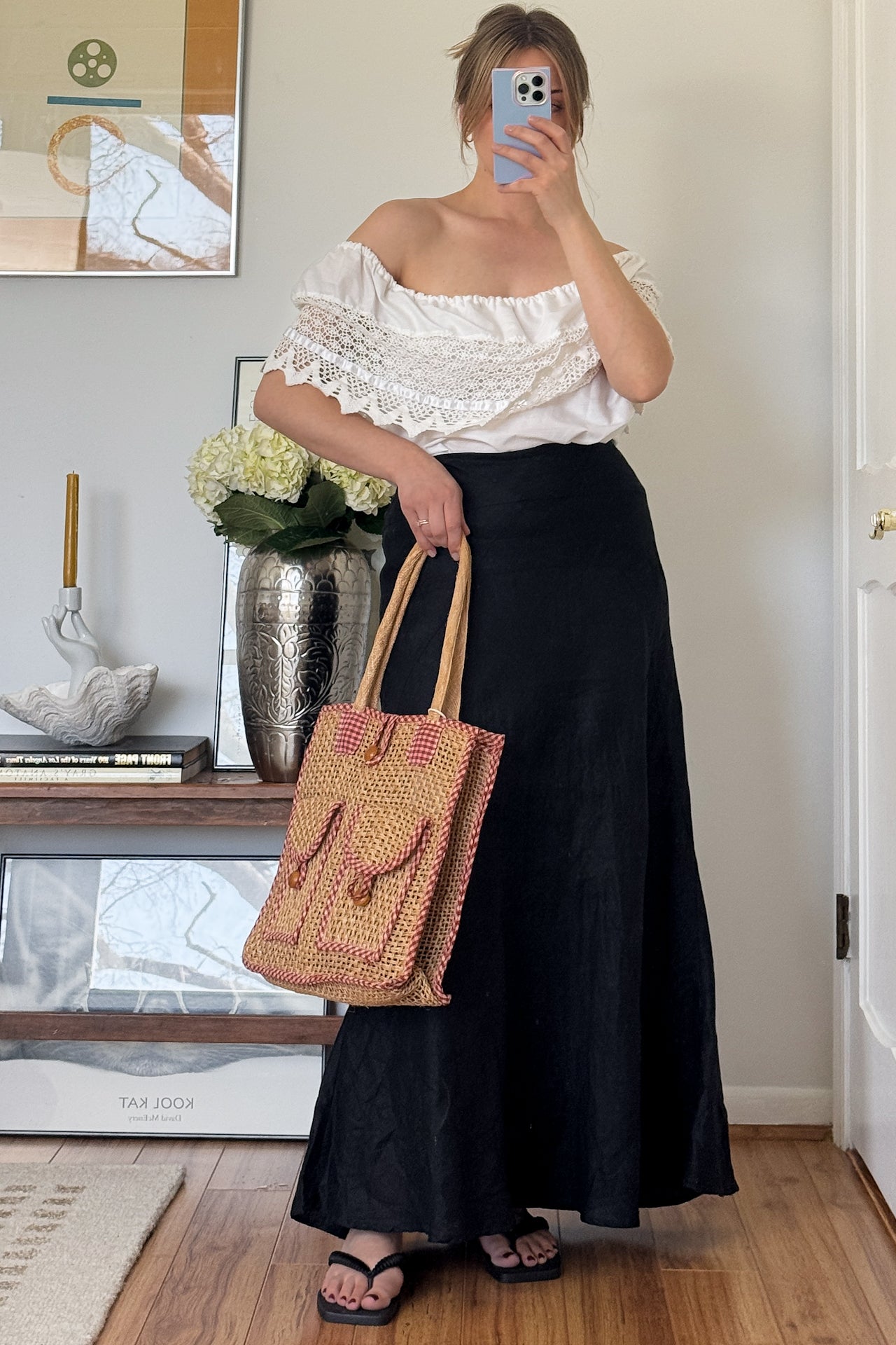 Vintage 70s Off Shoulder Crop Top