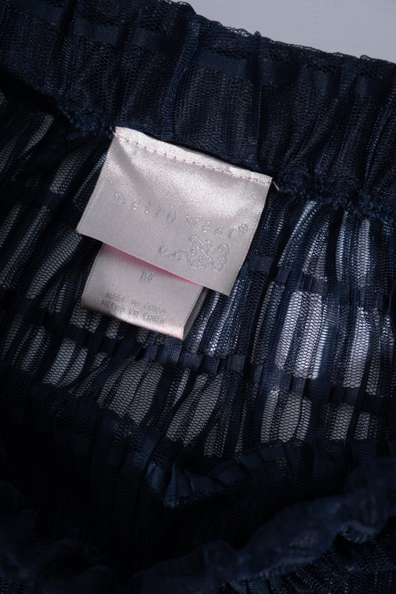 Sheer Window Pane Navy Skirt
