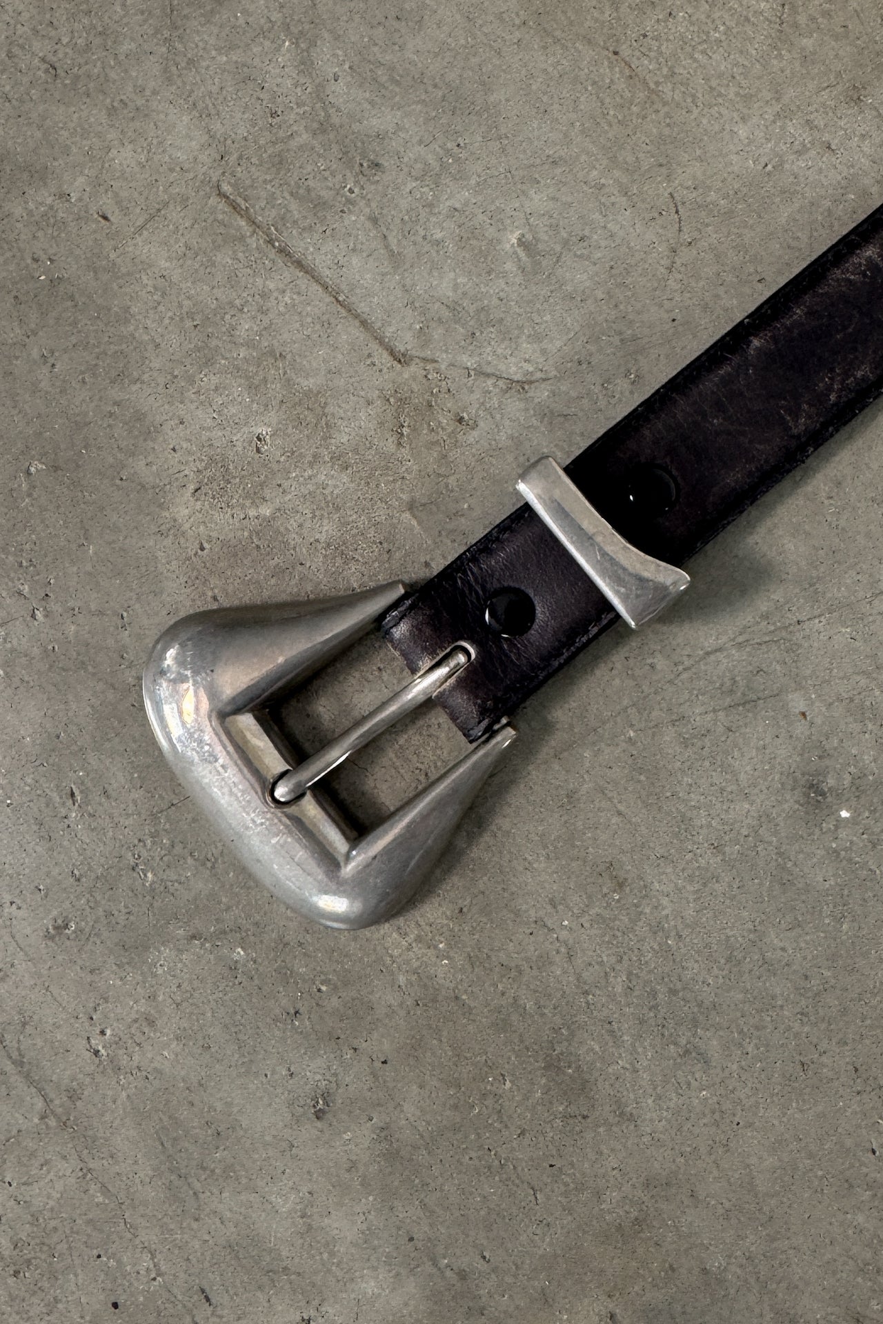 Vintage Black 100% Leather Belt