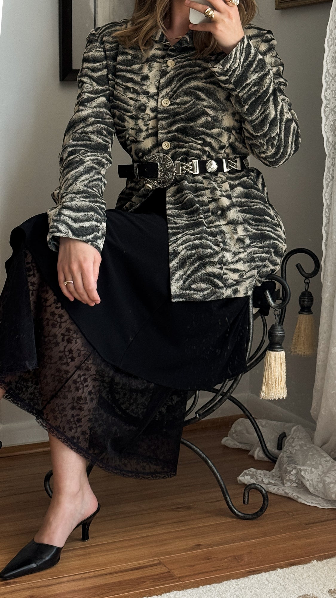 Vintage Animal Print Blazer