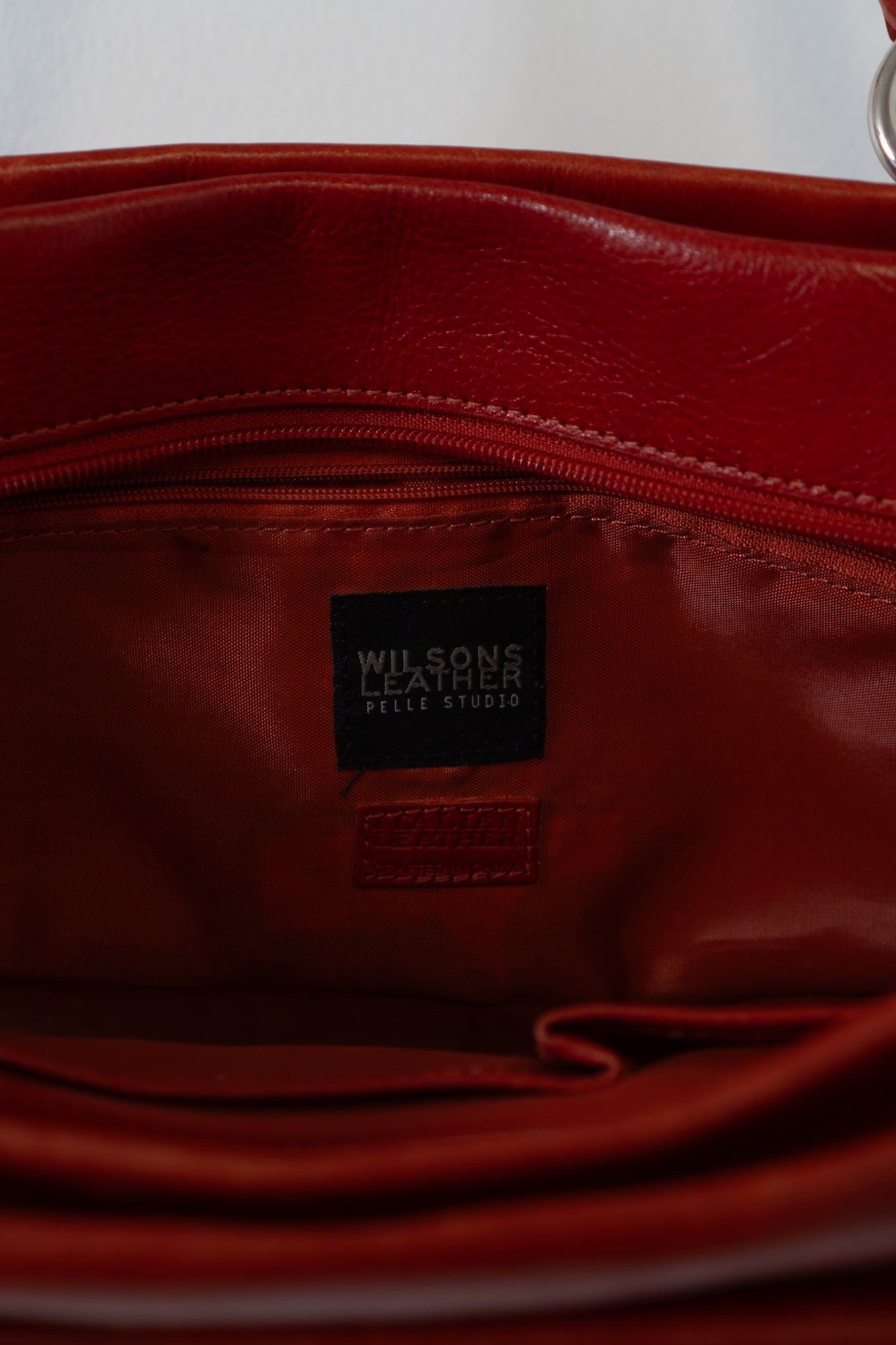 Vintage Fire Red Leather Shoulder Bag