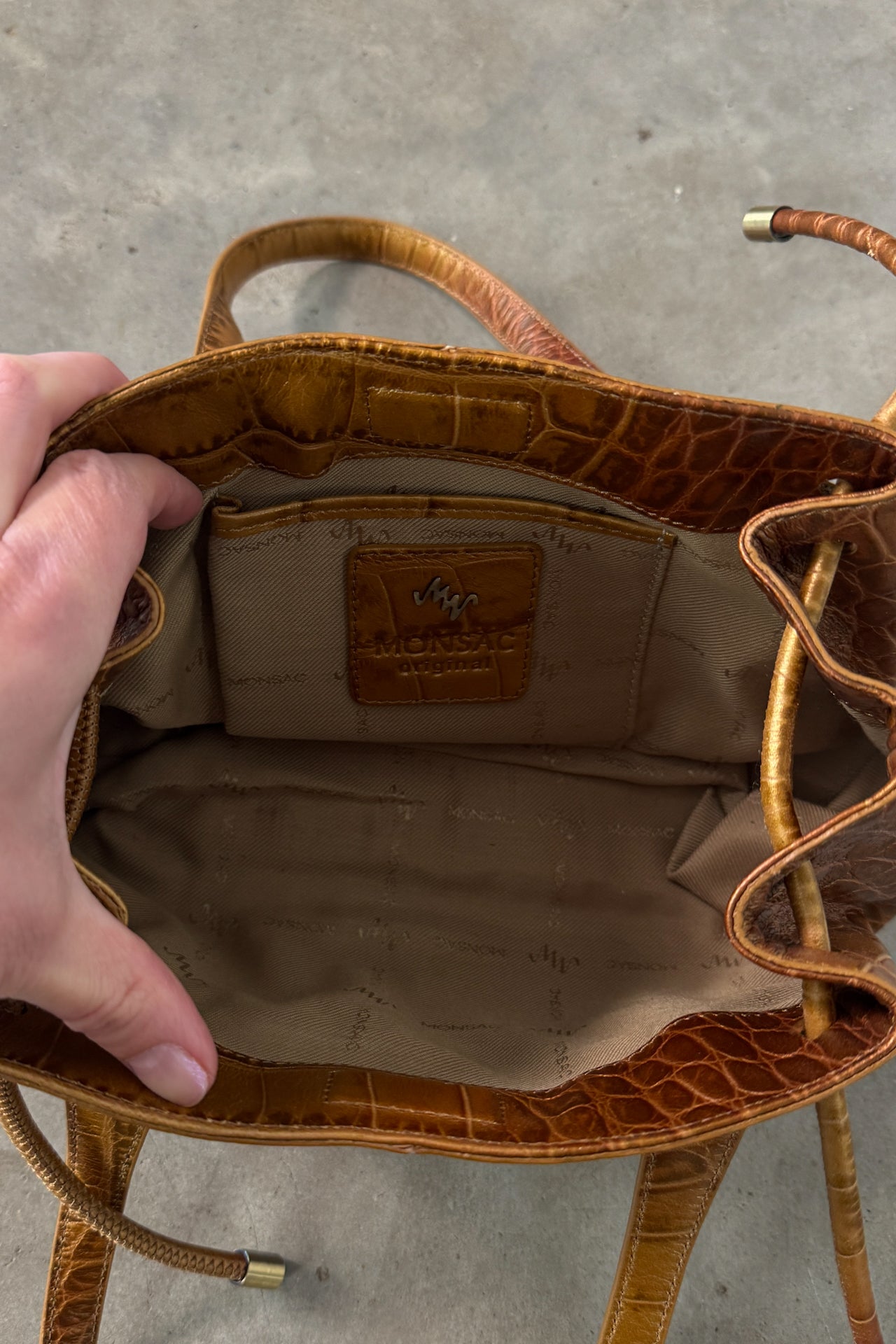Vintage Metallic Leather Shoulder Bag