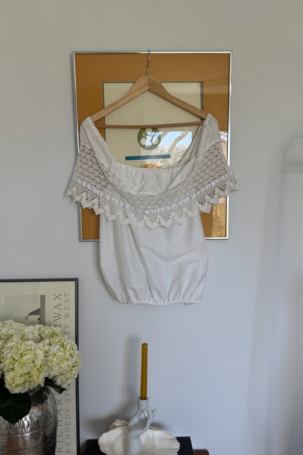 Vintage 70s Off Shoulder Crop Top