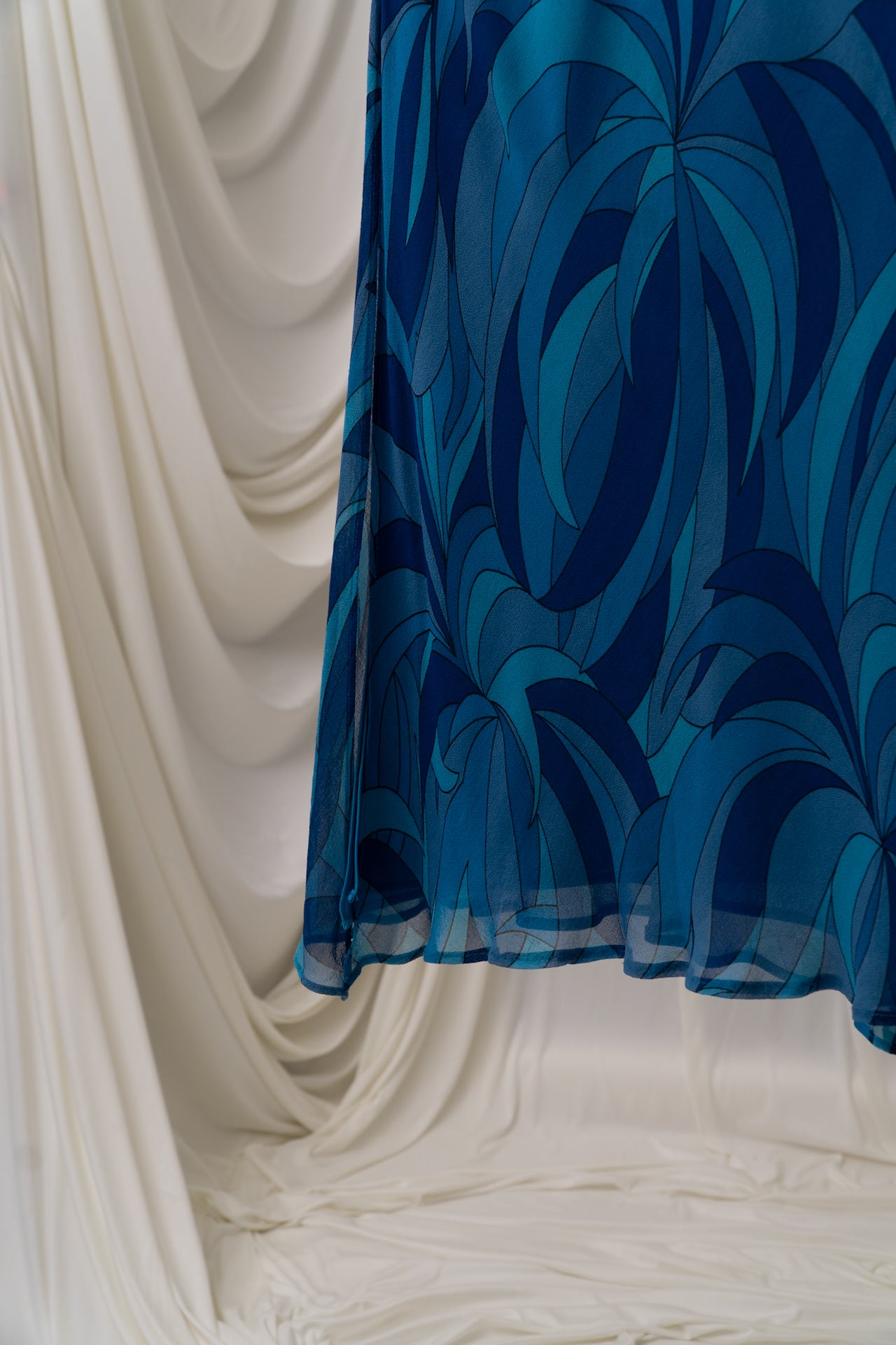 Vintage Silk Abstract Maxi Skirt
