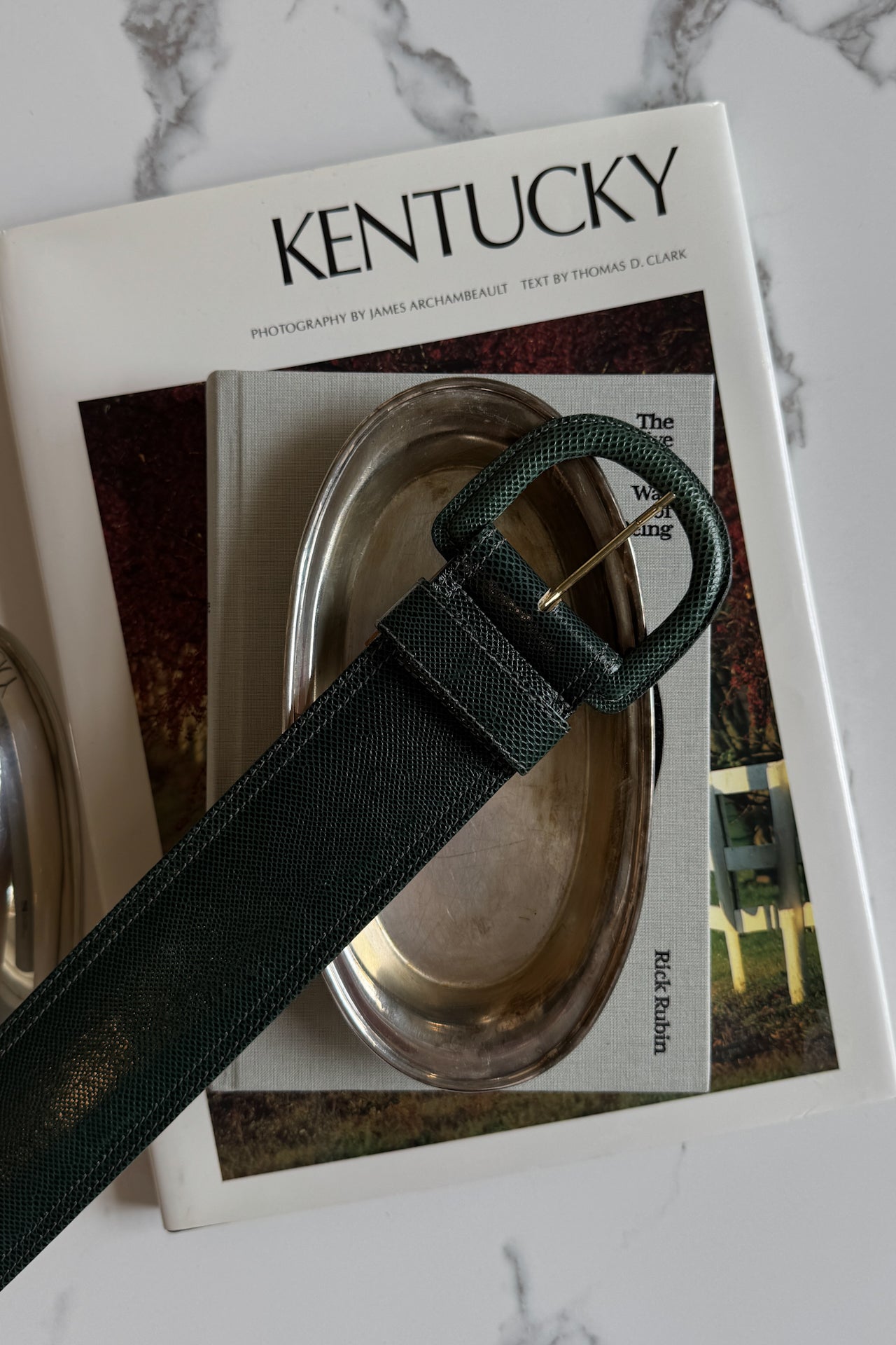 Vintage Green Embossed Belt