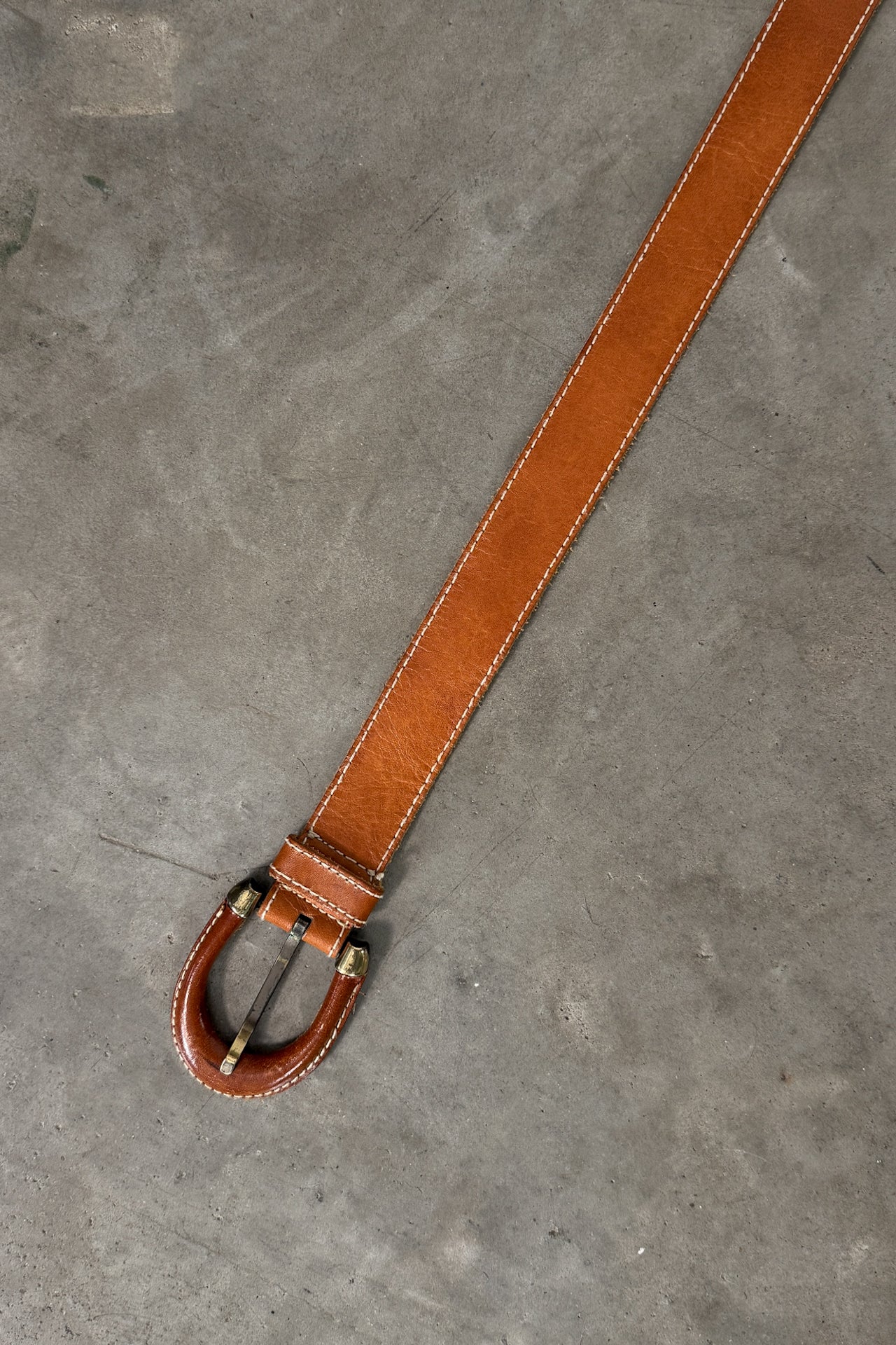 Vintage 100% Leather Cognac Belt