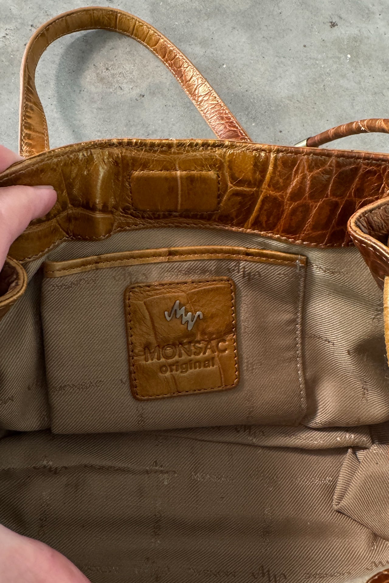 Vintage Metallic Leather Shoulder Bag