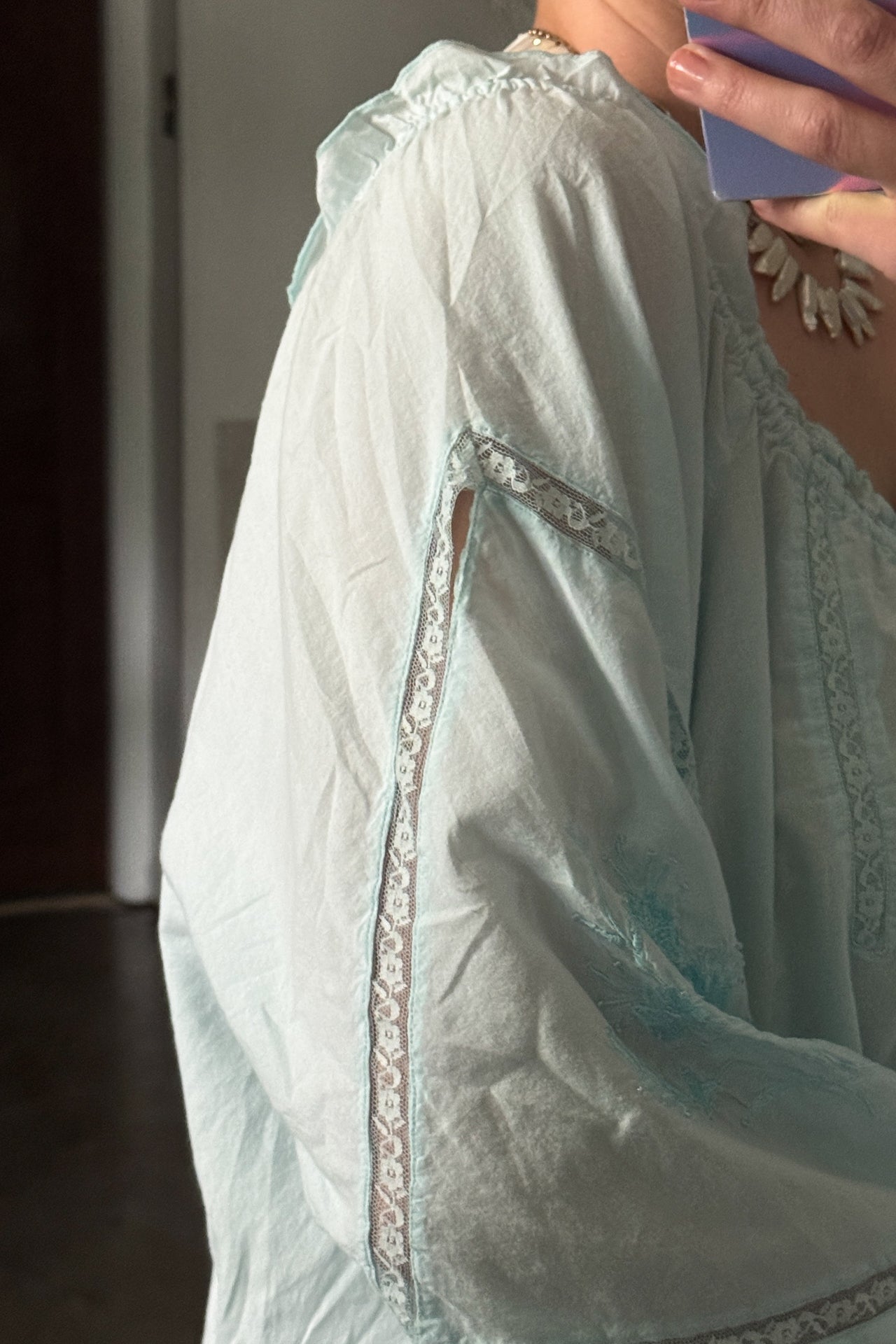 Vintage Cotton Baby Blue Dress